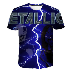 Summer 2020 new men's music T-shirt 3D printed round neck short sleeve T-shirt guitar handsome stylish metal cool top S-6XL