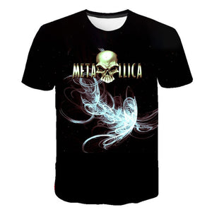 Summer 2020 new men's music T-shirt 3D printed round neck short sleeve T-shirt guitar handsome stylish metal cool top S-6XL