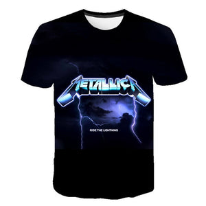 Summer 2020 new men's music T-shirt 3D printed round neck short sleeve T-shirt guitar handsome stylish metal cool top S-6XL