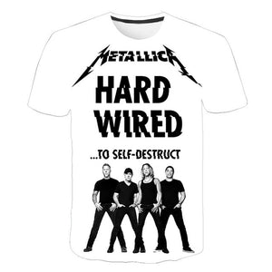 Summer 2020 new men's music T-shirt 3D printed round neck short sleeve T-shirt guitar handsome stylish metal cool top S-6XL
