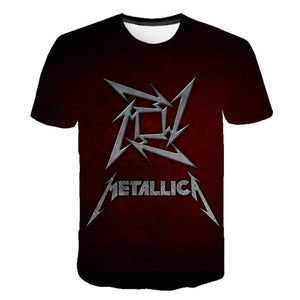 Summer 2020 new men's music T-shirt 3D printed round neck short sleeve T-shirt guitar handsome stylish metal cool top S-6XL