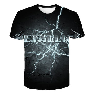 Summer 2020 new men's music T-shirt 3D printed round neck short sleeve T-shirt guitar handsome stylish metal cool top S-6XL