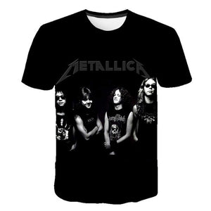 Summer 2020 new men's music T-shirt 3D printed round neck short sleeve T-shirt guitar handsome stylish metal cool top S-6XL